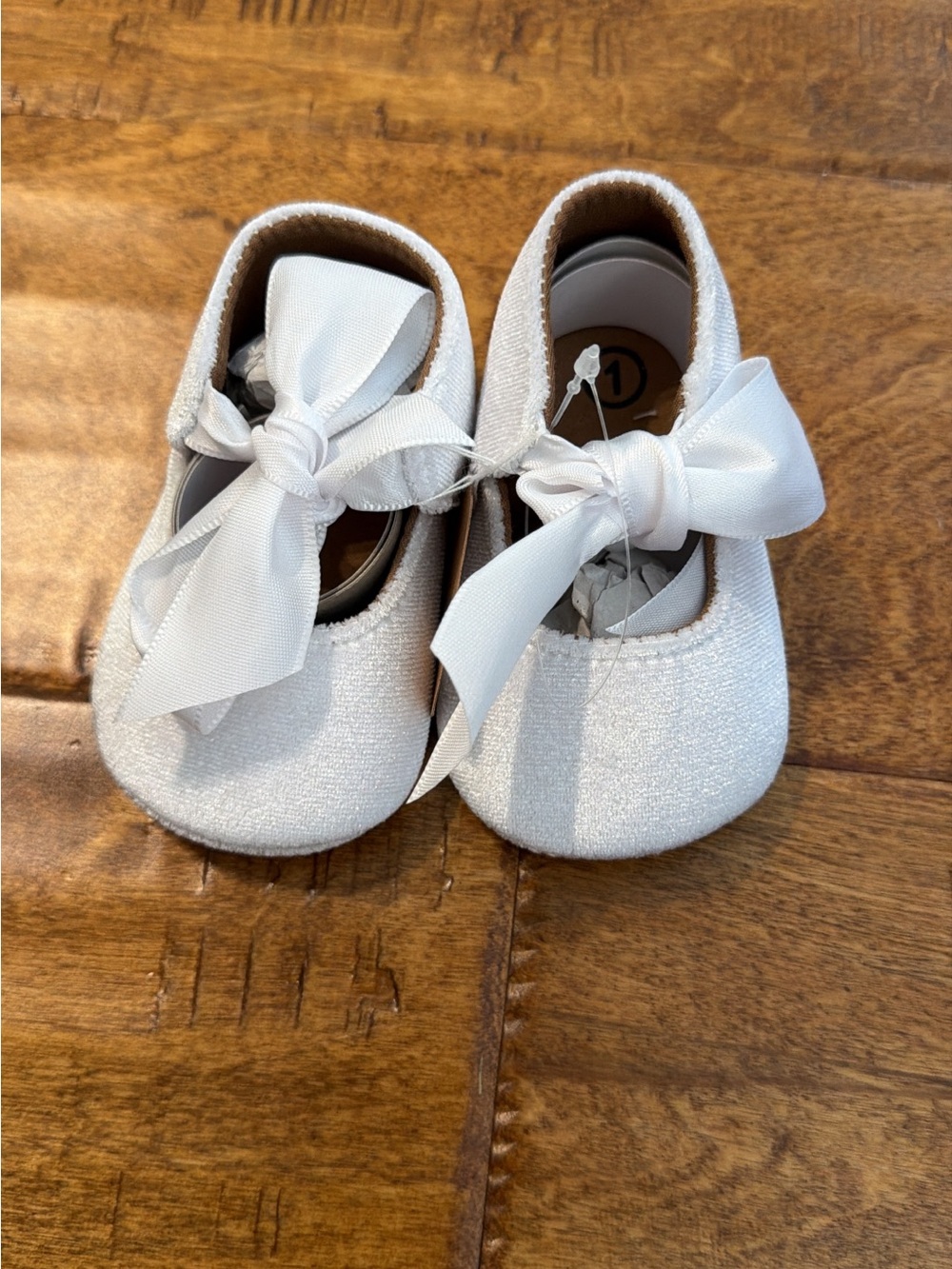 Baby Girls White Bow Mary Jane Shoes